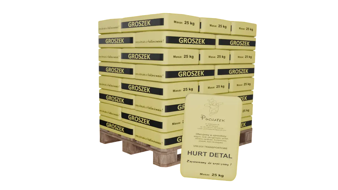 Paleta węgla groszek 1000 kg – skład opału Puchatek Sieradz